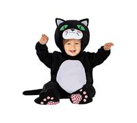 Funidelia | Costume da Gatto per bebè e per neonati Animali, Gattino, Kitten - Costume per neonati e accessori per Feste, Carnevale e Halloween - Taglia 6-12 mesi - Nero