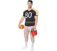 Funidelia | Costume da giocatore di football americano muscoloso da per uomo Rugby & Quarterback - Costume per Adulto e accessori per Feste, Carnevale e Halloween - Taglia M