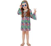 Funidelia | Costume da hippie per bambina - Anni 60, Hippie, Flower power, Decenni - Multicolore