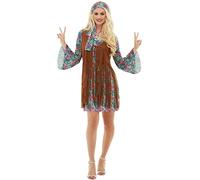Funidelia | Costume da Hippie per Donna Taglia M Anni 60, Hippie, Flower Power, Decenni - Multicolore