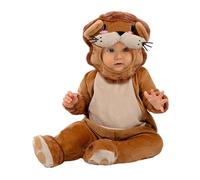 Funidelia Costume da leone per neonato, Include tuta con bottoni, cappellino, coda e copripiedi, Taglia 6-12 mesi, Animali, Deserto - Completo per bebè per feste, Carnevale e Halloween