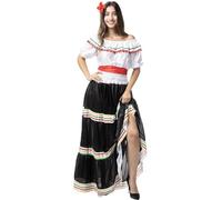 Funidelia | Costume da messicana da per donna Messico & Mariachi, Teschio messicano - Costume per Adulto e accessori per Feste, Carnevale e Halloween - Taglia L - XL - Nero