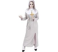 Funidelia | Costume da monaca zombie con croce per donna Religiosi, Nun, Sister Act, Professioni - Costume per Adulto e accessori per Feste, Carnevale e Halloween - Taglia S - Grigio/Argentato