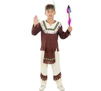 Funidelia | Costume da Nativo per bambino Nativos Cowboys, Western - Costume per bambini e accessori per Feste, Carnevale e Halloween - Taglia 3-4 anni - Marroni