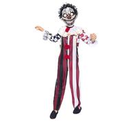 Funidelia Costume da pagliaccio assassino Premium per bambino, Tuta, camicia, gorgiera, maschera con capelli - Completo per bambini per feste, Carnevale e Halloween - Taglia 5-6 anni