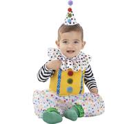 Funidelia | Costume da pagliaccio per neonati Pagliacci, Circo, Originali & Divertenti - Costume per neonati e accessori per Feste, Carnevale e Halloween - Taglia 6-12 mesi - Giallo
