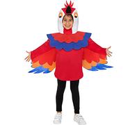 Funidelia | Costume da pappagallo per bambina e bambino Animali, Aves - Costume per bambini e accessori per Feste, Carnevale e Halloween - Taglia 3-4 anni - Rosso