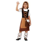 Funidelia Costume da pastorella per bambina, Include abito, scaldamuscoli, fazzoletto e bisaccia, Natale - Tenuta per bambini per feste, Carnevale e Halloween - Taglia 3-4 anni