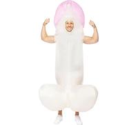 Funidelia | Costume da pene gonfiabile per donna e uomo Addio al nubilato e celibato, Originali & Divertenti - Costume per Adulto e accessori per Feste, Carnevale e Halloween - Taglia unica - Rosa