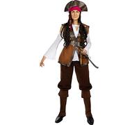 Funidelia | Costume da pirata da Collezione Caraibi per donna Corsar, Bucaniere - Costume per Adulto e accessori per Feste, Carnevale e Halloween - Taglia XXL - Marroni