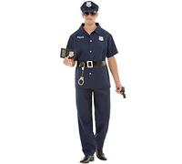 Funidelia | Costume da Poliziotto per Uomo Taglia L Poliziotto, Agente di Polizia, FBI, Professioni - Azzurro/Blu
