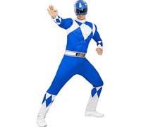 Funidelia Costume da Power Ranger blu per uomo, Licenza Ufficiale, Taglia XL Film e Cinema, Supereroi - Vestito per Adulto per feste, Carnevale e Halloween