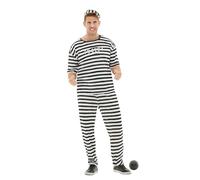Funidelia | Costume da prigioniero con palla taglia grande per donna e uomo Ladro, Carcerato, Prigionero, Professioni - Costume per Adulto e accessori per Feste, Carnevale e Halloween - Taglia XXL
