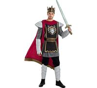 Funidelia | Costume da Re Arturo Deluxe da per uomo Medievale, Medioevo, Cavaliere - Costume per Adulto e accessori per Feste, Carnevale e Halloween - Taglia XL - Porpora