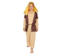 Funidelia Costume da San Giuseppe per bambino, Tunica con gilet incorporato, cintura, fazzoletto e nastri per la testa, Natale - Tenuta per bambini per feste, Carnevale e Halloween - Taglia 5-6 anni