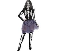 Funidelia | Costume da scheletro da per donna - Scheletri, Teschi, Morte, Horror - Costume per Adulto e accessori per Feste, Carnevale e Halloween - Nero