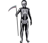 Funidelia Costume da scheletro secondo strato per bambina e bambino, Taglia 5-6 anni Scheletri, Teschi - Vestito per bambini per feste, Carnevale e Halloween