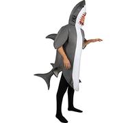 Funidelia | Costume da squalo per donna e uomo Animali, Pesce, Mare, Oceano - Costume per Adulto e accessori per Feste, Carnevale e Halloween - Taglia M - L - Grigio/Argentato