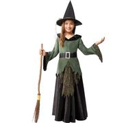 Funidelia | Costume da strega deluxe per bambina Streghe, Maghi, Halloween, Horror - Costume per bambini e accessori per Feste, Carnevale e Halloween - Taglia 5-6 anni - Nero