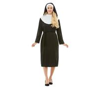 Funidelia Costume da Suora per Donna con tunica e cuffia, Tenuta da Religiosa per Adulto, Costumi di Carnevale, Halloween e Addii al Nubilato - Taglia XS