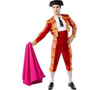 Funidelia | Costume da torero per uomo Professioni, Toro, Toro, Originali & Divertenti - Costume per Adulto e accessori per Feste, Carnevale e Halloween - Taglia M - Rosso