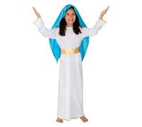 Funidelia Costume da Vergine Maria per bambina, Include abito e velo per la testa, Natale - Tenuta per bambini per feste, Carnevale e Halloween - Taglia 3-4 anni