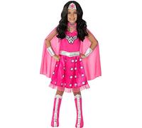 Funidelia | Costume da Wonder Woman rosa per bambina Supereroi, DC Comics, Lega della Giustizia - Costume per bambini e accessori per Feste, Carnevale e Halloween - Taglia 3-4 anni - Rosa