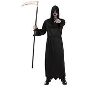 Funidelia Costume della morte con accessori per uomo e donna, Include tunica con cappuccio, cintura e falce, Grim Reaper - Completo per adulti per feste, Carnevale e Halloween - Taglia unica