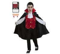 Funidelia | Costume di Conte Dracula con trucco per bambino Halloween, Horror, Dracula, Vampire - Costume per bambini e accessori per Feste, Carnevale e Halloween - Taglia 5-6 anni - Nero