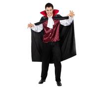 Funidelia Costume di Conte Dracula per uomo, Include pantaloni, camicia con petto e mantello, Taglia S, Terrore - Completo per adulti per feste, Carnevale e Halloween