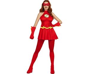 Funidelia | Costume di Flash per Donna Supereroi, DC Comics, Justice League - Costume per Adulto e Accessori per Feste, Carnevale e Halloween - Taglia S - Rosso