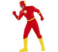 Funidelia | Costume di Flash per Uomo Supereroi, DC Comics, Justice League - Costume per Adulto e Accessori per Feste, Carnevale e Halloween - Taglia XXL - Rosso