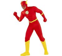 Funidelia | Costume di Flash per Uomo Supereroi, DC Comics, Justice League - Costume per Adulto e Accessori per Feste, Carnevale e Halloween - Taglia XL - Rosso