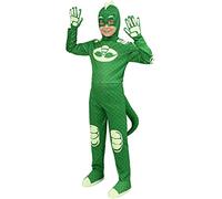 Funidelia Costume di Geco PJ Masks Deluxe per Bambino, Licenza Ufficiale, Taglia 7-9 Anni Super Pigiamini, Gattboy - Vestito per Bambini per Feste, Carnevale e Halloween