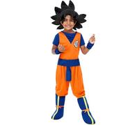 Funidelia | Costume di Goku con parrucca - Dragon Ball per bambino Son Goku & Sfera del drago - Costume per bambini e accessori per Feste, Carnevale e Halloween - Taglia 7-9 anni