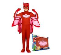 Funidelia | Costume di Gufetta PJ Masks deluxe per bambina Cartoni Animati, Gattboy, Gufetta, Geco - Costume per Bambini e accessori per Feste, Carnevale e Halloween - Taglia 5-6 anni - Rosso