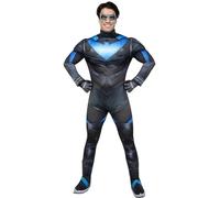Funidelia | Costume di Nightwing - Gotham Knights per uomo Videogiochi, Supereroi, DC Comics - Costume per Adulto e accessori per Feste, Carnevale e Halloween - Taglia XL - Nero