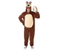 Funidelia Costume di Orso - Masha e lOrso per uomo, Licenza Ufficiale, Taglia S - M Masha and the Bear, Vestito per Adulto per feste, Carnevale e Halloween
