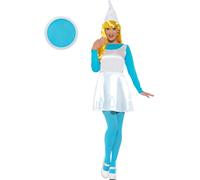 Funidelia | Costume di Pitufina con accessori per donna The Smurfs, Cartoni Animati, I Puffi, Nano - Costume per Adulto e accessori per Feste, Carnevale e Halloween - Taglia L - Azzurro/Blu