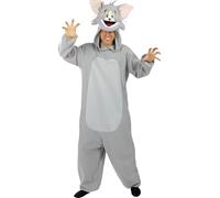 Funidelia | Costume di Tom - Tom & Jerry per donna e uomo Cartoni Animati, Gatto, Topo - Costume per Adulto e accessori per Feste, Carnevale e Halloween - Taglia M-L - Grigio/Argentato