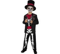 Funidelia | Costume Dia de los Muertos scheletro per bambino Teschio messicano & Halloween - Costume per bambini e accessori per Feste, Carnevale e Halloween - Taglia 3-4 anni