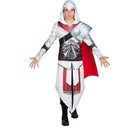 Funidelia | Costume Ezio Auditore Assassins Creed da per uomo Videogiochi, Assassin's Creed - Costume per Adulto e accessori per Feste, Carnevale e Halloween - Taglia M - L - Grigio/Argentato
