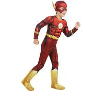 Funidelia | Costume Flash muscoloso - The Flash per bambino Supereroi, DC Comics, Justice League - Costume per Bambini e accessori per Feste, Carnevale e Halloween - Taglia 7-9 anni - Rosso
