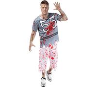 Funidelia | Costume giocatore di rugby zombie da per uomo Morto vivente, Horror - Costume per Adulto e accessori per Feste, Carnevale e Halloween - Taglia M - Azzurro/Blu