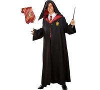 Funidelia | Costume Harry Potter con cravatta - Grifondoro per uomo Film e Cinema, Maghi, Gryffindor, Hogwarts - Costume per Adulto e accessori per Feste, Carnevale e Halloween - Taglia S - Nero