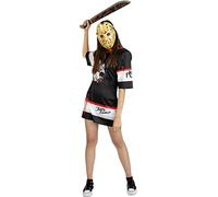 Funidelia | Costume Jason Venerdì 13 hockey da con machete per donna Friday the 13th - Costume per Adulto e accessori per Feste, Carnevale e Halloween - Taglia S - Nero