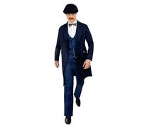 Funidelia Costume Peaky Blinders - Arthur Shelby per uomo Ufficiale - Include pantaloni, giletto, cappotto, papillon e berretto, Talla XL - Abito per uomo per feste, Carnevale e Halloween