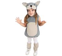 Funidelia | Costume peluche da lupo per bambini Animali, Lupo Mannaro, Lupo Feroce - Costume per bambini e accessori per Feste, Carnevale e Halloween - Taglia 5-6 anni - Grigio/Argentato