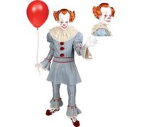 Funidelia | Costume Pennywise con parrucca - IT Capitolo 2 per uomo Pennywise & Film di paura - Costume per Adulto e accessori per Feste, Carnevale e Halloween - Taglia XS