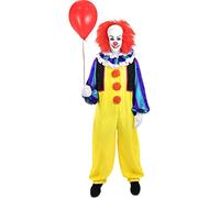 Funidelia | Costume Pennywise- IT Ufficiale per Uomo Taglia S Pennywise, Film di Paura, Pagliacci Assassini, Horror - Multicolore
